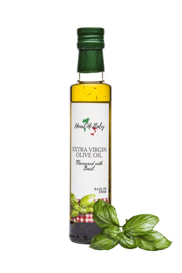 Flavoured Extra virgin olive oil with Basil